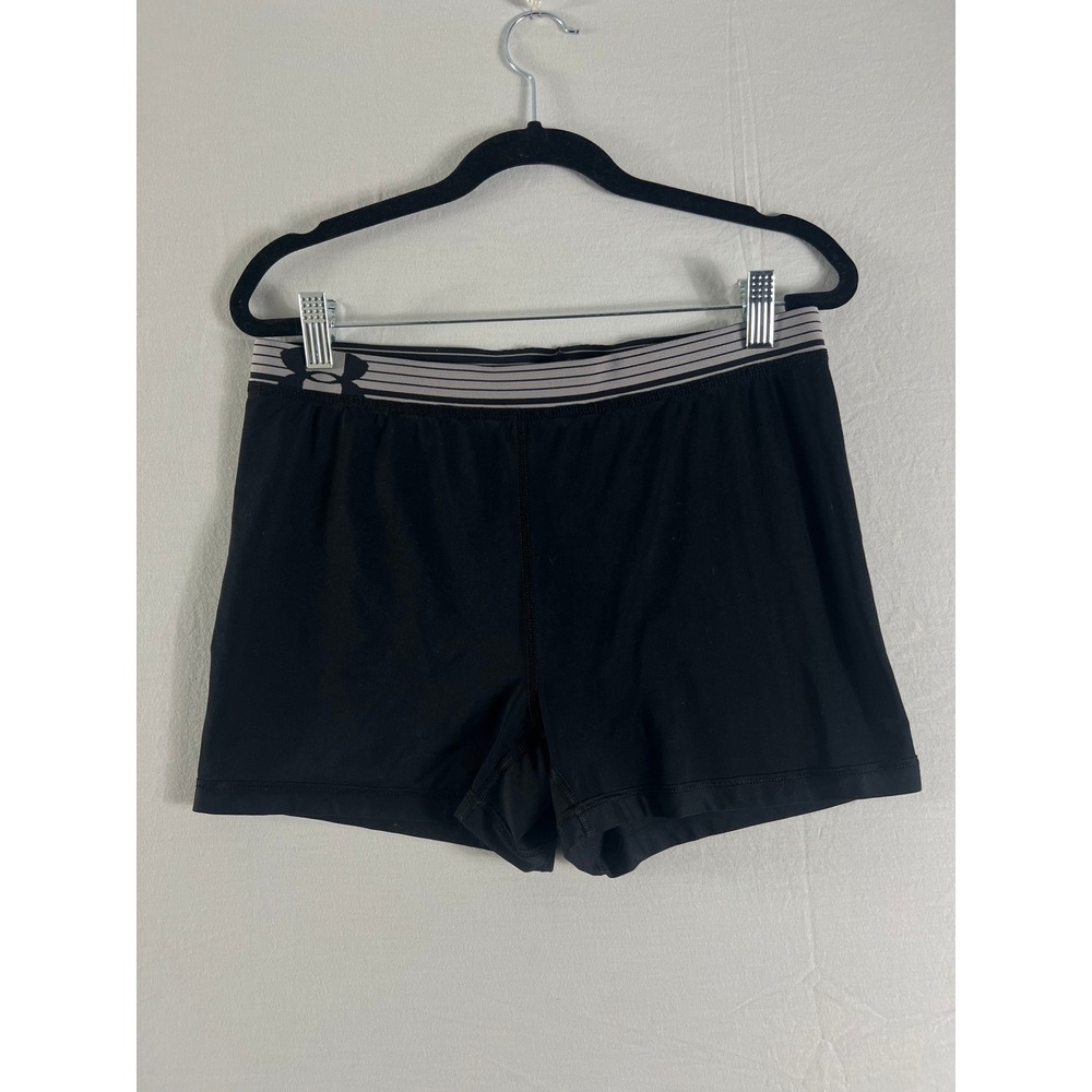 Under Armour Black Compression Shorts Spandex Athletic Gym Workout Volleyball Sz